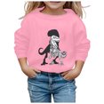 thumbnail image 2 of PMVFHDE Liquidation Mode Enfant Chandails à Capuchon & Chandails en Molleton Mode Enfant Personnalité Décontractée Ample Imprimé Col Rond Sans Capuche Manches Longues Chandail en Molleton Rose,150, 2 of 2