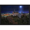 thumbnail image 1 of Neuschwanstein Castle at Night, Germany - Lantern Press Photography (36x24 Giclee Art Print, Gallery Framed, Black Wood), 1 of 1