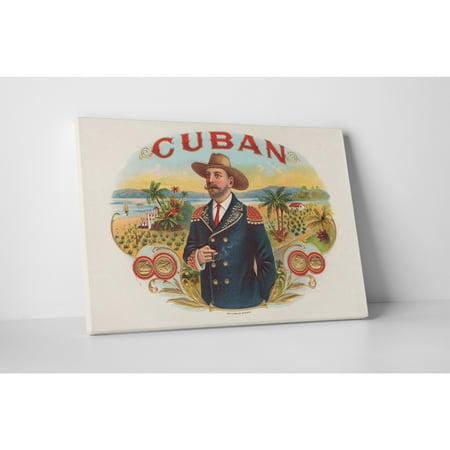 Pingo World Cigar Label Art 'Cuban' Gallery Wrapped Canvas Wall (Best Cuban Cigars In The World)
