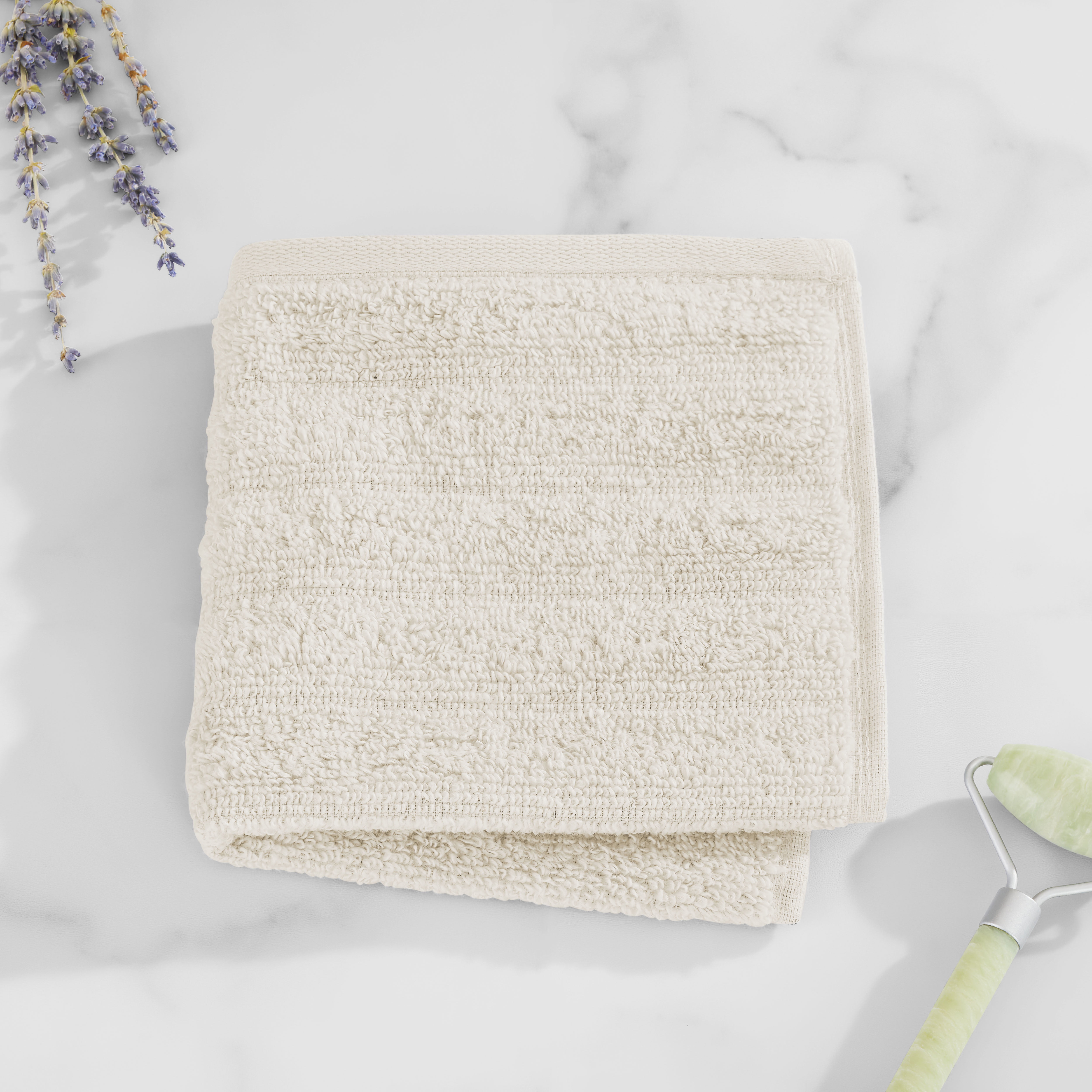 Mainstays Performance Cotton Washcloth, Super Soft Quick Dry Fade Resistant, Textured Beige