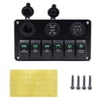 thumbnail image 1 of DC 12-24V Boat Marine Rocker Switch Panel LED Dual USB Socket Charger 1A&2.1A Voltmeter for Car RV Truck Camper GPS Mobiles, 1 of 7