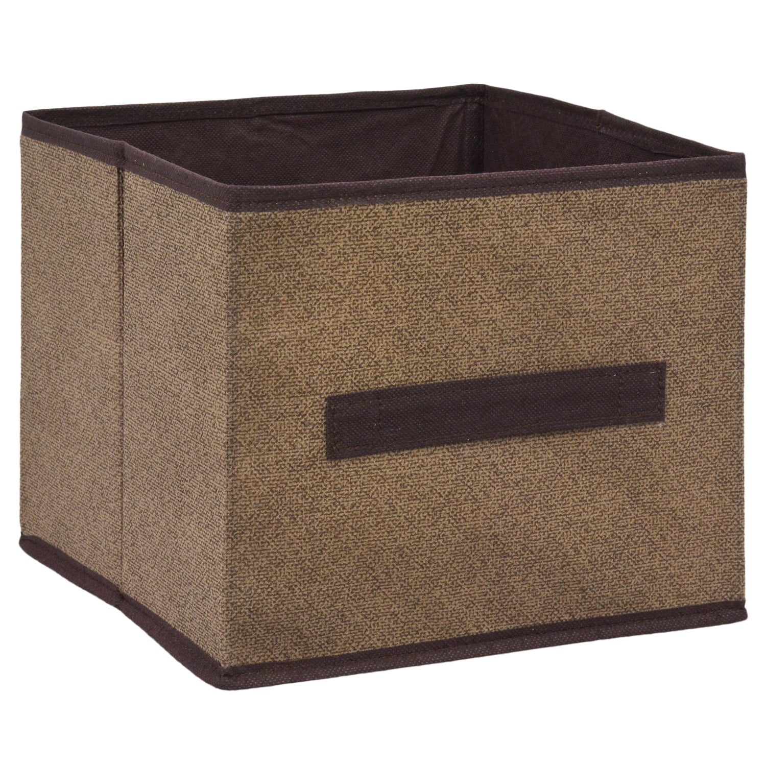 Set of 2 Tan Cream Collapsible Storage Cube Bins Containers 9x9x8 
