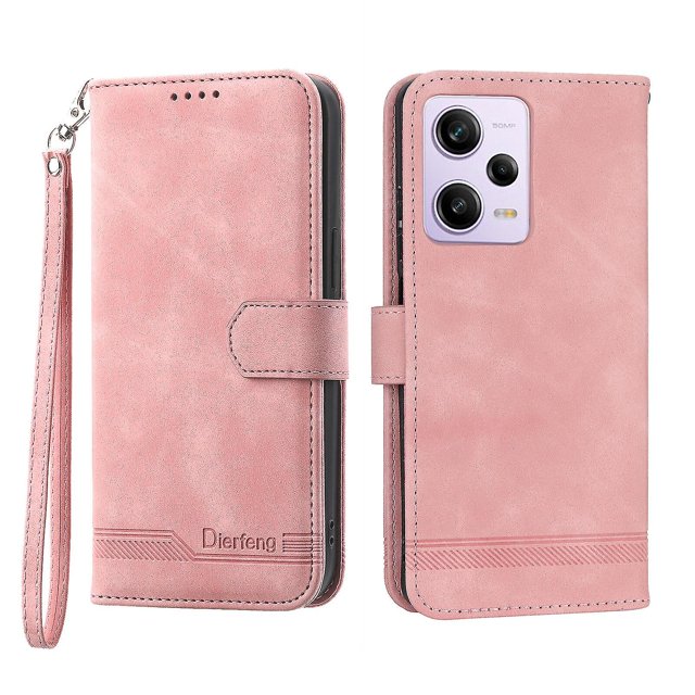 Funda romántica para Redmi Note 12 Pro 5g con cordón, orificio para altavoz, ranuras para tarjetas, función billetera, función atril y protección contra caídas.