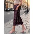 thumbnail image 3 of Brown Womens Summer Long Skirt With White Polka Dot Print And Lace Trim Hem Casual Party Skirt, 3 of 7