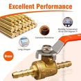 thumbnail image 5 of 1/4" Brass Mini Shut Off Ball Valve for Water Fuel Gas Line RV Tubing, 5 of 5