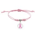 thumbnail image 1 of Bracelets de Sensibilisation au Cancer pour Femmes Bracelet en Cordon Ajustable Fait Main Ruban en Fil Bracelet de Cancer Courage Amitié Soutien Pa Divers Montre Bracelet en Strass Cœur Boucles d'Oreilles Fines pour, 1 of 3