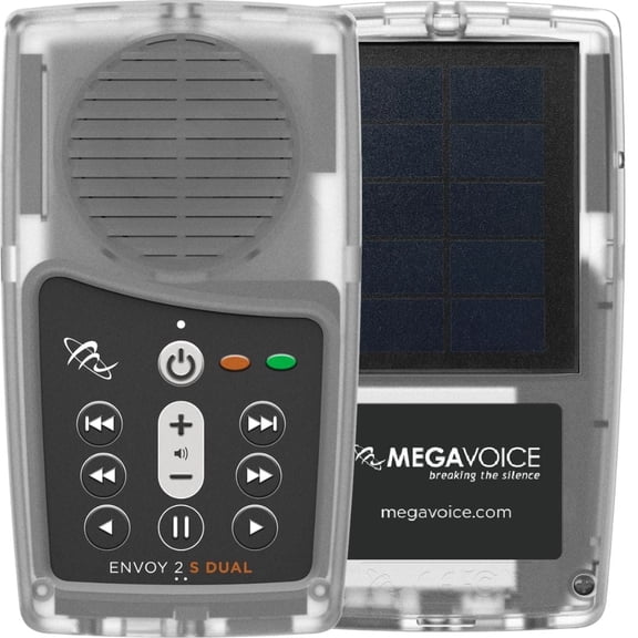 New Living Translation (NLT) Chronological Bible with the Daily Bible Podcast featuring Tricia Goyer & Michelle Hill MegaVoice Handheld Solar Powered Audio Bible Player