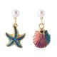 thumbnail image 1 of 1 par de pendientes de gota de aceite de aleación concha de vida marina colgantes de oreja joyería de mujer, 1 of 5