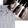 thumbnail image 2 of Pegatina de Arte de uñas de Navidad con purpurina plateada 3D, árbol de invierno, copo de nieve, pluma, hoja, linterna, regalo, deslizador de vino, accesorio de manicura DIY, 2 of 7