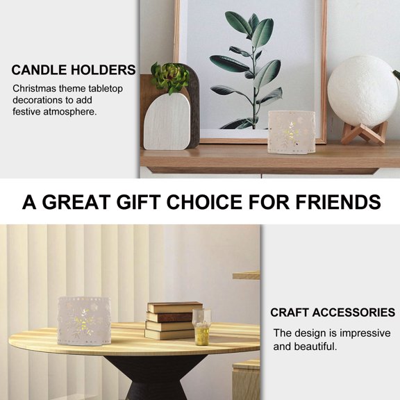 DEEPCRAFF 3Pcs Tea Light Holders Decorative Candle Holder White Iron Table Centerpieces for Party Event
