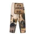 thumbnail image 3 of Lsque Rustic French Signpost Print Women's Pajama Pants, Lounge Pant - Comfortable Home Wear,Elastic Waistband, Stylish Design-Large, 3 of 9