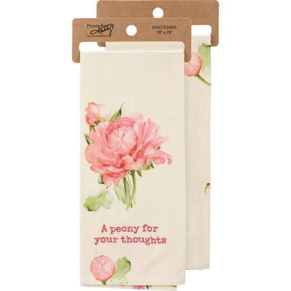 Primitives by Kathy 112005 Kitchen Towel A Peony for Your Thoughts, 28-inch