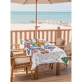 thumbnail image 2 of Outdoor Tablecloth with Umbrella Hole for Patio/Picnic/Party/Camping, Children's Day Waterproof Table Cloth Rectangle Table Cover Washable, Cartoon Colorful Polka Dot Flowers Leaf (60"x 120"), 2 of 8