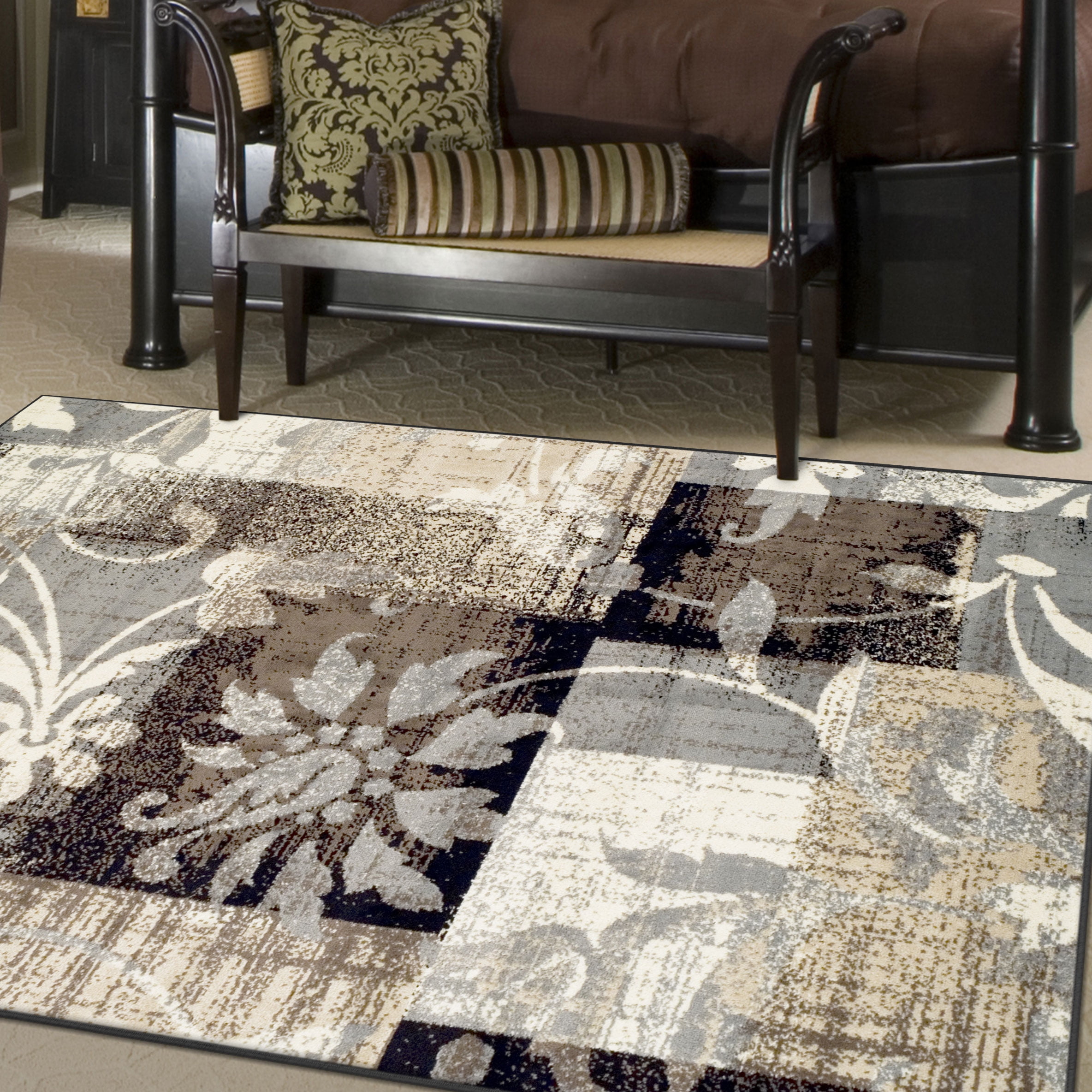 Photo 1 of Impressions Messager Indoor Modern Patchwork Area Rug or Runner 2'7" x 8'
