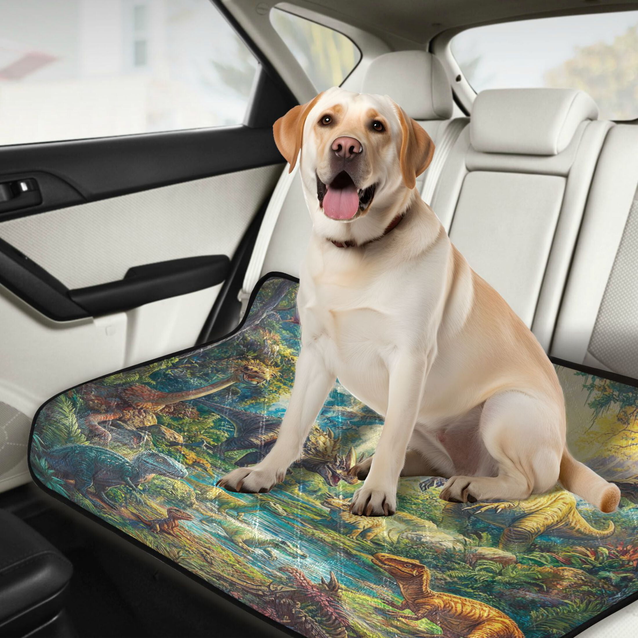 Qxltty Dinosaurs Time Cat litter Pads Pet Set of 2 Diaper Mats Center Anti-leakage Layer Absorbent Soft and Comfortable