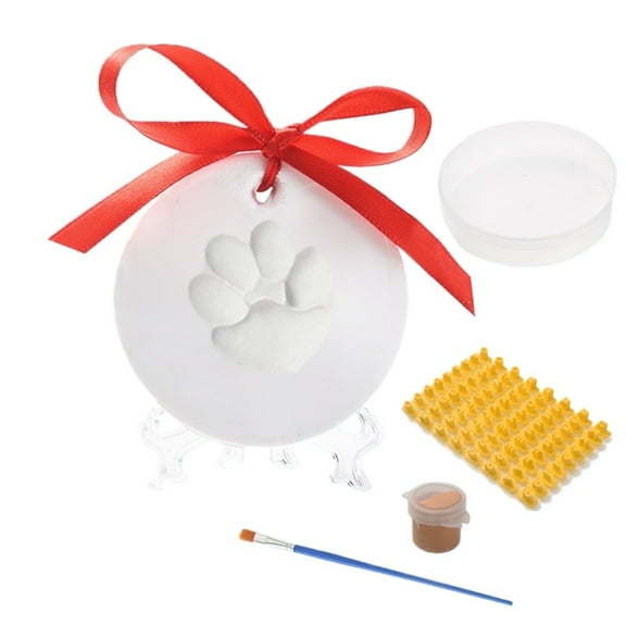 Paw Print Kit for Dogs/Cats Clay DIY Ornament with Letter Mold for Christmas/Pet Memorial Anniversary Gifts