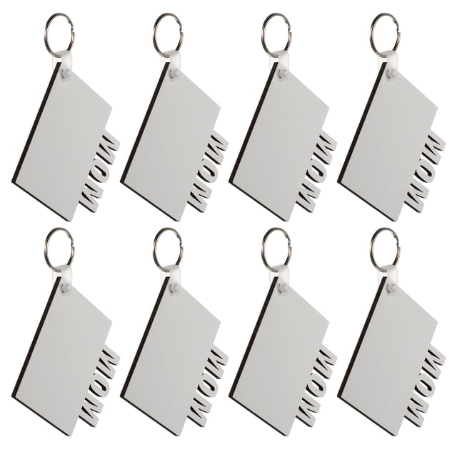 8Pcs Heat Transfer Sublimation Blanks Key Chain Mom Dad Gift Craft Tools