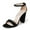 Black Satin, variant on Shirley High Silver Comfortable Heels for Women | Open Toe Ankle Strap Sandal Block Heel Dress Platform