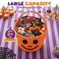 thumbnail image 6 of YOYTOO 3.6L Cute Halloween Basket for Kids, Cotton Rope Pumpkin Candy Basket with Handle, Halloween Party Decorations, Trick or Treat Basket Bins, Orange, 6 of 10
