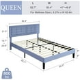 thumbnail image 5 of VECELO Queen Size Upholstered Bed Frame, Modern Platform Bed Frame with Adjustable Button Tufted Headboard for Bedroom, No Box Spring Needed, Easy Assembly, Light Blue, 5 of 7