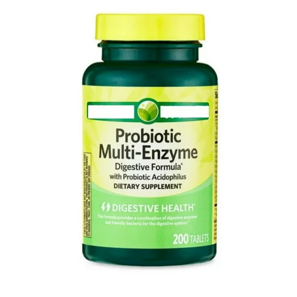 Probiotic MultiEnzyme Digestive Formula with Probiotic Acidophilus Tablets Dietary Supplement