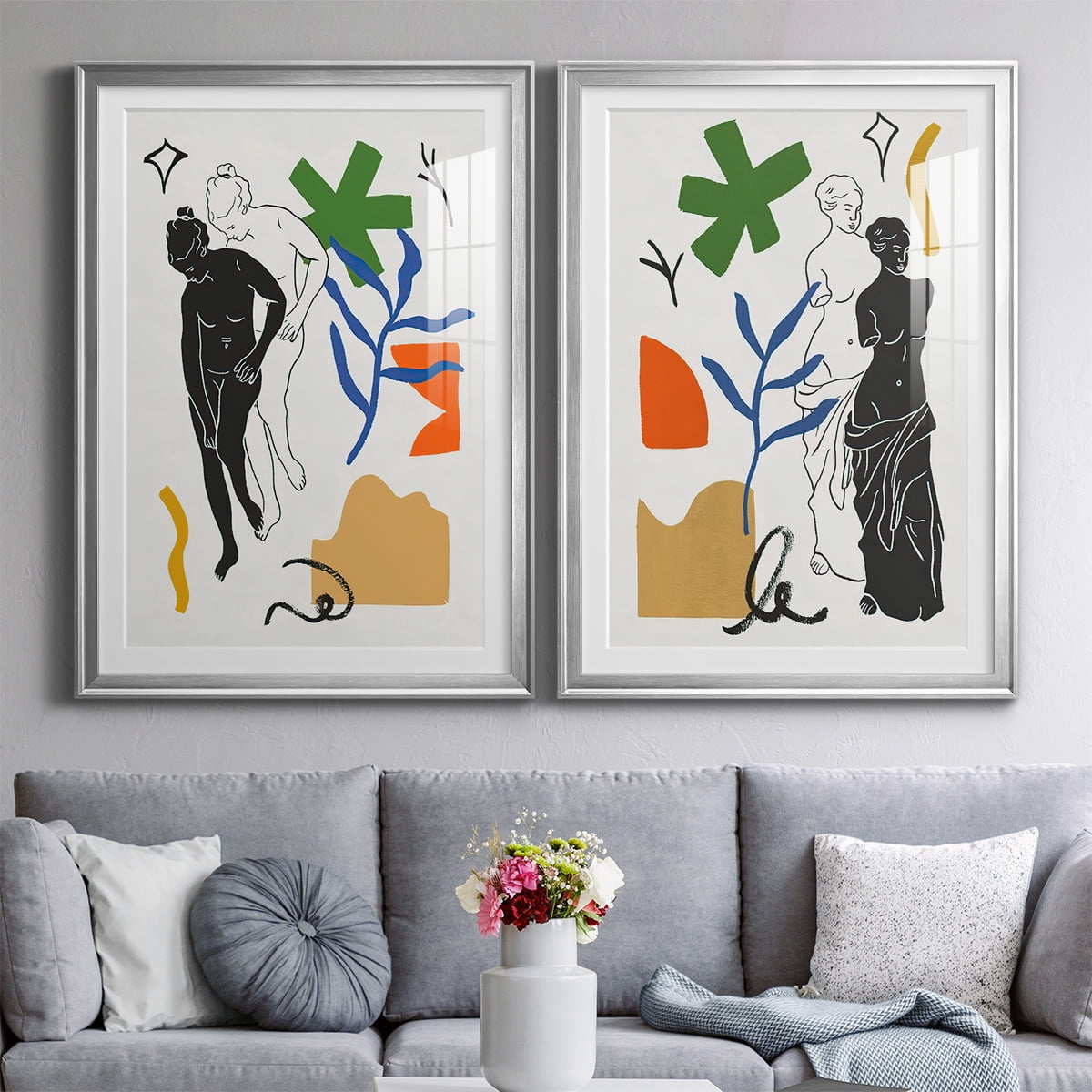 Wexford Home Starry Venus III Premium Framed Print, 22.5" x 30.5" - Ready to Hang, Silver (Set of 2)