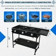 thumbnail image 2 of SONRET - Three Burner Propane Outdoor Camping Stove - with Side & Adjustable Bottom Shelf, 2 of 7