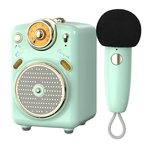 Divoom Fairy-OK Wireless Portable Karaoke Microphone Bluetooth Speaker, Green
