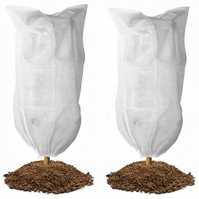 6 paquetes de fundas para plantas, protección contra heladas, tela contra heladas con cordón, chaqueta para arbustos, cubierta para árboles de invierno para prevención de insectos, pájaros,