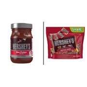 Hershey's Hot Fudge Topping 12.8 oz & Miniatures Assorted Special Dark Chocolate 10.1 oz