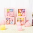 thumbnail image 6 of Cheinxy 4 Pieces Love Transparent Balloons Boxes with Letters,Valentine’s Day Decorations Balloons Boxes for Anniversary Wedding Engagement Wedding, Bridal Shower, Birthday Party (Pink), 6 of 7