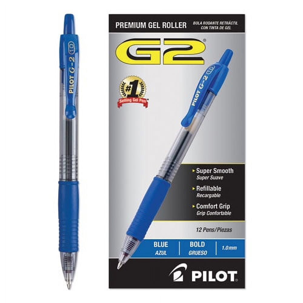 G2 Premium Gel Pen, Retractable, Bold 1 Mm, Blue Ink, Smoke Barrel, Dozen | Bundle of 2 Dozen