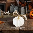 thumbnail image 4 of CHELIASD 2-Pack 3.14 Inch White Faux Pumpkins with Gold Plating - Elegant Artificial Pumpkin Set for Fall Table Centerpiece, Thanksgiving Indoor Decor Display, 4 of 5