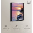 thumbnail image 2 of Quaint Sunset Shore Beach Life Inspired Pastel Color Canvas Wall Art by Art Remedy, Black Floater Frame, 36"x54", 2 of 7