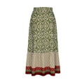 thumbnail image 5 of Rciityk Long Skirts for Women Maxi Boho Skirt Print Elastic High Waist Loose A-line Large Hem Skirt Summer Vacation Beach Skirt, 5 of 6