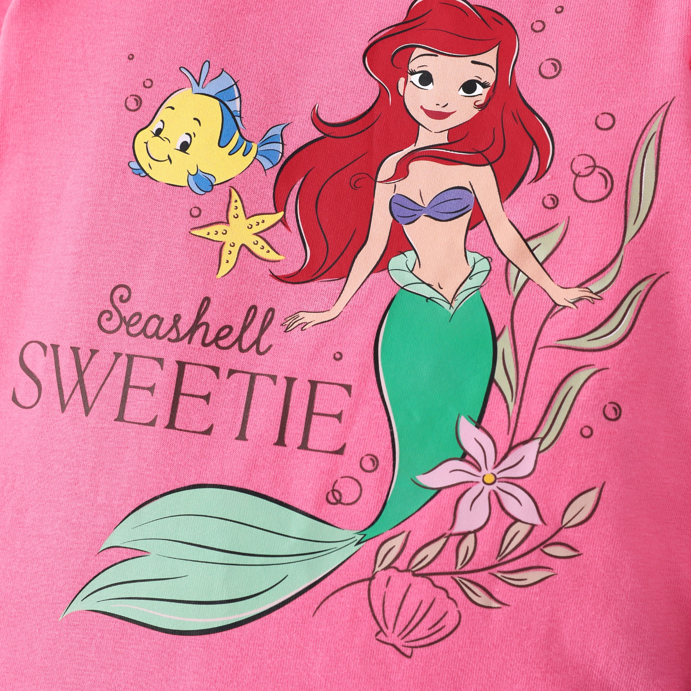 Disney Baby Clothes 3pcs Princess Ariel Graphic Romper Bodysuit Pants Outfit Set with Headband Shower Gifts Newborn Infant