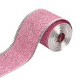 thumbnail image 3 of yotijay 2x2inch x 90 Yards Christmas Wired Edge Ribbon Flexible for Christmas Projects Pink, 3 of 9