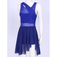 thumbnail image 3 of Miaeowve Women's Lyrical Dance Dress Ballerina Sleeveless Chiffon Asymmetric Skirted Leotard Performance Dancewear Royal Blue XXL, 3 of 7
