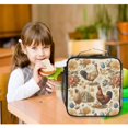 thumbnail image 6 of Insulated Square Lunch Bag with Side Mesh Pocket Fashion Lunch Box Reusable Lunch Tote 10.5" x9.5" x3.5" Vintage Flowers and Hens, 6 of 6