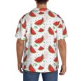 thumbnail image 3 of KLL Hand Drawn Watermelon Print Men's Shirt Short Sleeve Button Down Summer Cuba Beach Shirts- X-Large, 3 of 5