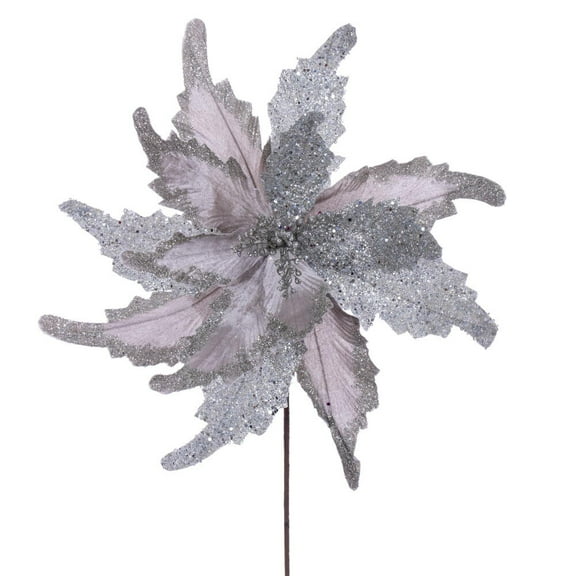 20" Pewter Grand Velvet 18" Flower 2/Bag