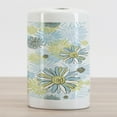 thumbnail image 2 of Turquoise Ceramic Toothbrush Holder, Chamomiles Flower Blossom Wildflower Blooms Summer Illustration, Decorative Versatile Countertop for Bathroom, 4.5" X 2.7", Pale Green Dark Green, by Ambesonne, 2 of 4