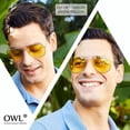 thumbnail image 5 of OWL Aviator Sunglasses Gold Metal Frame Two Tone Lens for Men and Women, 5 of 6