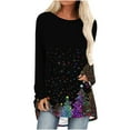 thumbnail image 2 of Amidoa Boat Neck Womens Tops Sparkly Long Sleeve Christmas Tunic Dress Graphic Plus Size Blouses Womens Tees L, 2 of 5