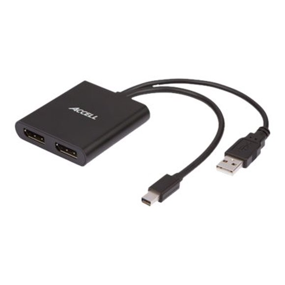 Accell UltraAV DisplayPort 1.2 MST Multi-Display Hub - Video splitter - 2 x DisplayPort - desktop