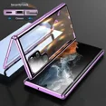 thumbnail image 1 of 360 Metal Frame Double Sided Glass Snap Lock Magnetic Case For Samsung Galaxy S24 S23 FE S22 Ultra S21 Plus Full Lens Protection, 1 of 7