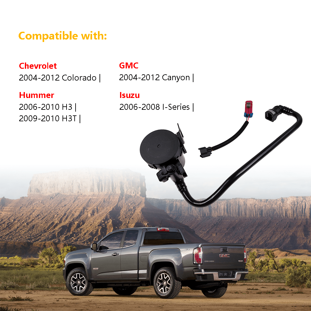 Vapor Canister Vent Solenoid Valve w/Hose & Wire Harness | Fit for Chevrolet Chevy Colorado GMC Canyon Hummer H3 H3T Isuzu I-Series | OE# 10386359 20907779 25948082 911-070