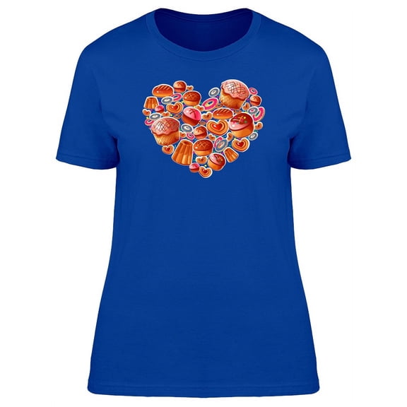 Cute Cupcakes Bakery Heart T-Shirt Women -Image by Shutterstock, Female Large