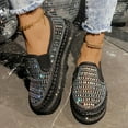 thumbnail image 2 of Black Ladies Loafers With Rhinestone Embellishment And Round Toe For A Stylish And Comfortable Shoe Option, 2 of 9