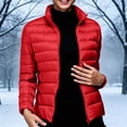 thumbnail image 2 of Purcolt Womens Cropped Puffer Jacket - Quilted Packable Lightweight Winter Coat - Stand Collar Long Sleeve Full Zip Windproof Insulated Snow Coats, 2 of 8